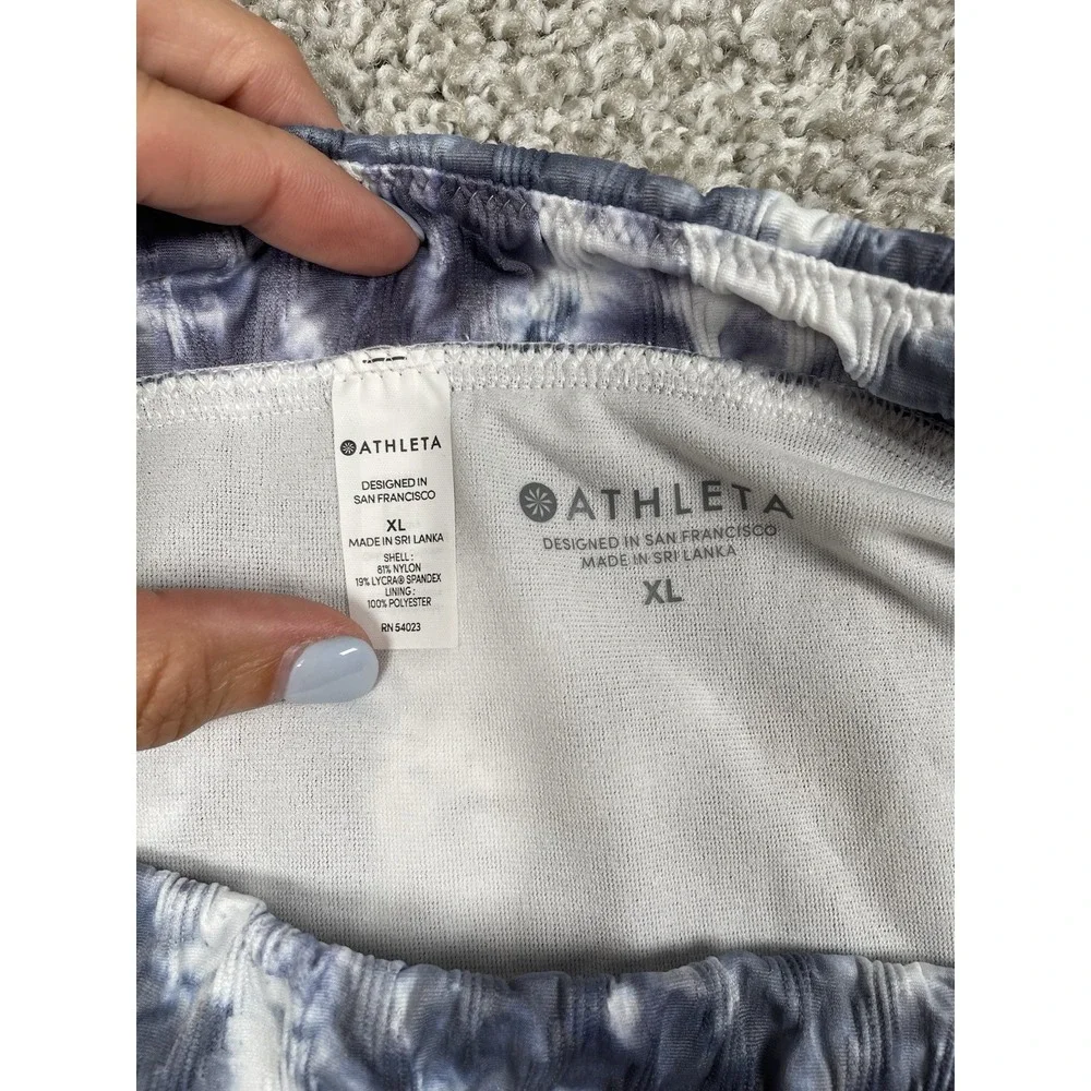 Athleta Tulum Tie Dye Blue Bikini Bottom Size XL NWT